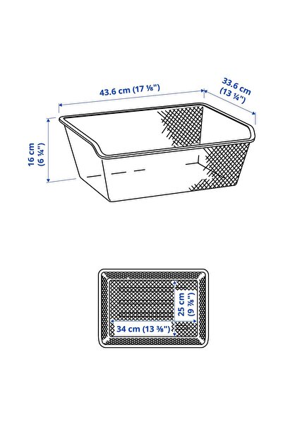 erorex Mesh basket, white, 50x35 cm