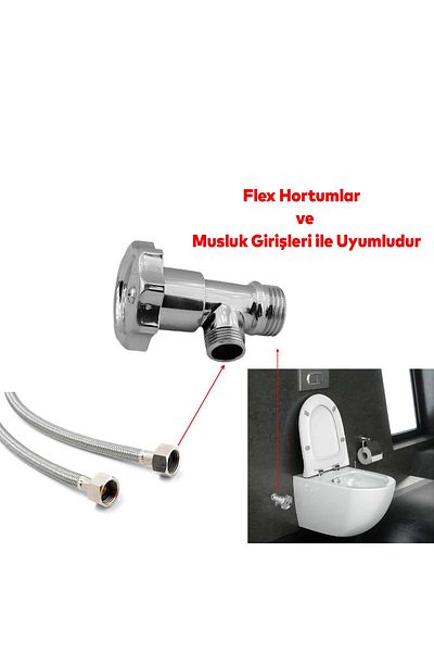 NZB Bidet Faucet Metal Cistern Flip Intermediate Faucet Wc Toilet Alafranga Flex Hose Connection
