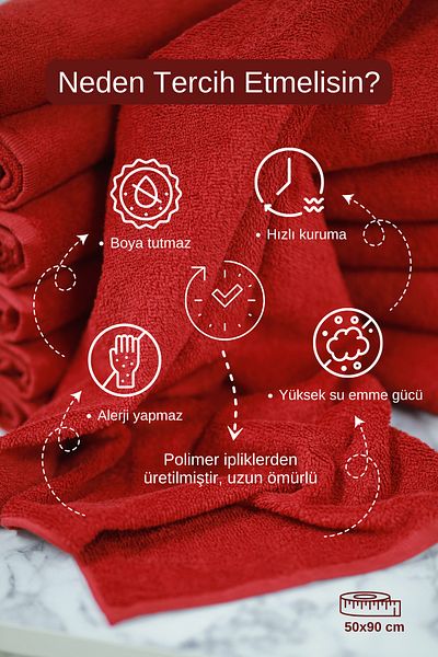 denizlicotton Special Dye-Repellent Microfiber Hair Towel for Hairdressers 50X90 cm Set of 4