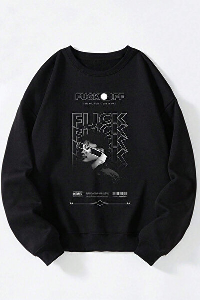 Anetos Mean How Great Day Unisex Чорна бавовняна кофта з коміром-стійкою