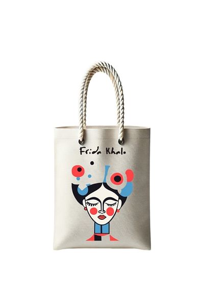ESA GLOBAL Printed Daily Use Zippered Cloth Bag Frida Kahlo Artistic Theme