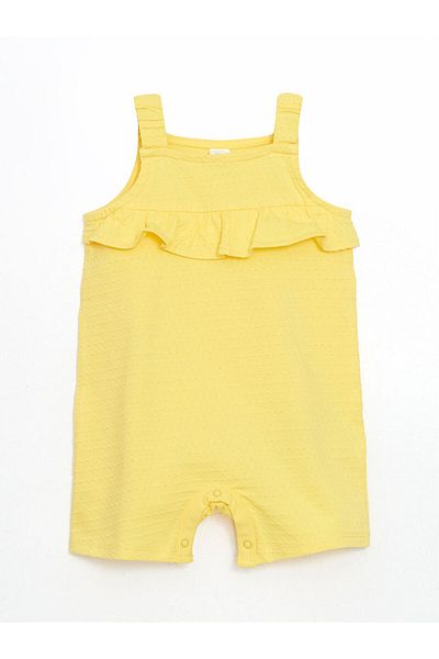 LC Waikiki Sari Ruffled Baby Girl Combed Cotton Jumpsuit