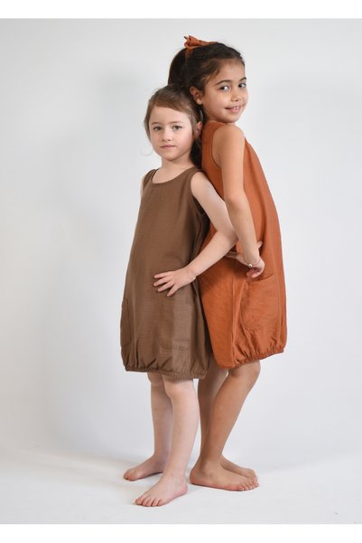 I.ZOYA Modal Linen Oversize Zippered Dress 2 Years - 8 Years