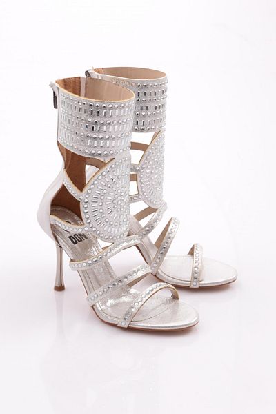 DGN Pantofi de seară cu toc Troc de damă Silver Sultan 2121123799