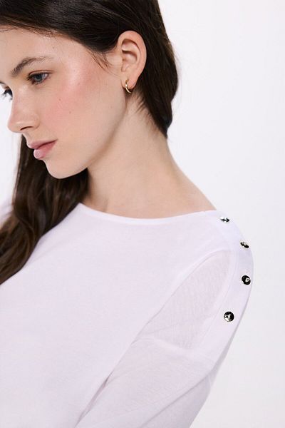 Springfield Buttons Boat Neck T-shirt