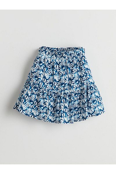 LC Waikiki New Season Elastic Waist Floral Girl's Short Skirt - S5L363Z4