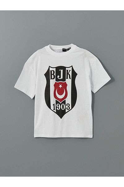 LC Waikiki Lcw Kids White Beşiktaş Printed Boys' T-Shirt and Shorts Pack of 2