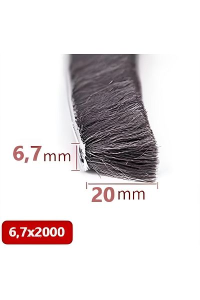 BABAWİCK Glass Balcony, Sliding Door Wick, Bristle Wick Base 6.7 Mm, Height 20 Mm, Length 10 Meters 67X2000