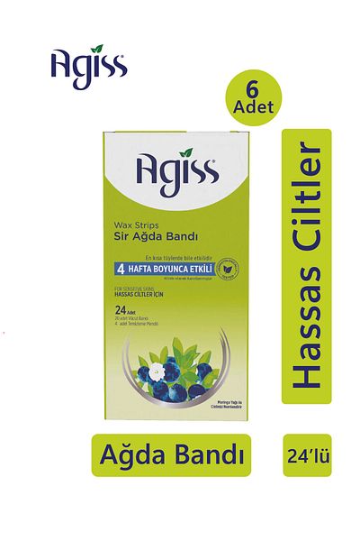 AGISS 24Pcs Wax Strips - 6 Pieces for Sensitive Skin