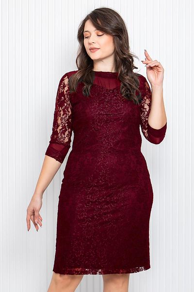 Modaviki Burgundy Lace Evening Dress - Mda3093