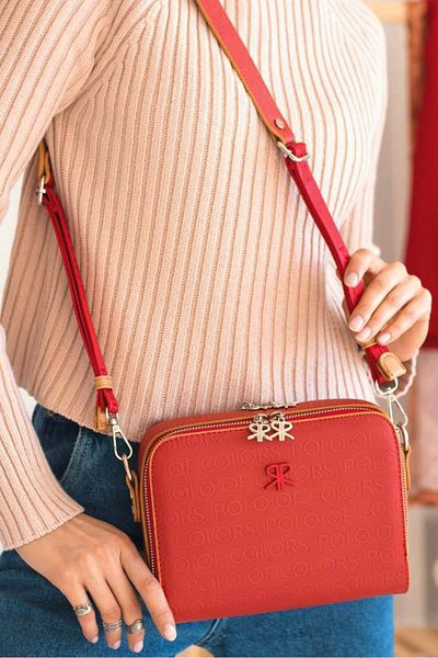 H&D COLLECTİON Geantă de umăr și crossbody cu curea lungă, cu 2 compartimente, imprimată în relief, foarte utilă 2005
