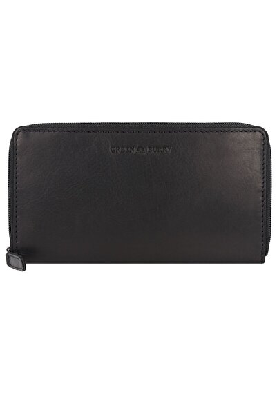 Greenburry Pure Black Geldbörse RFID Schutz Leder 19,5 cm