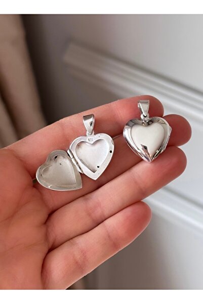 emy by emel luxury silver jewelry 925 Ayar Gümüş Açılabilir Kapaklı Kalp Mada...