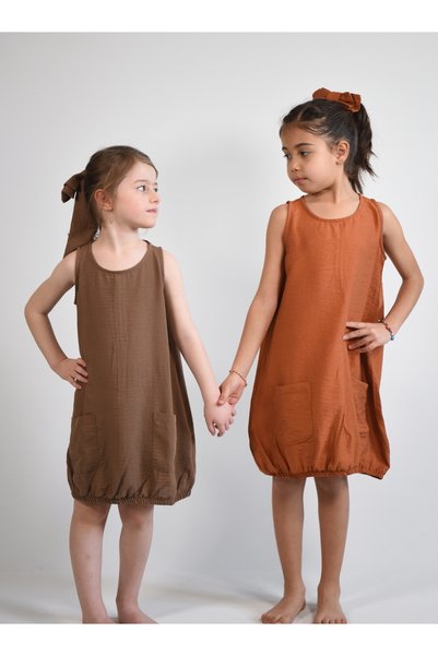I.ZOYA Modal Linen Oversize Zippered Dress 2 Years - 8 Years