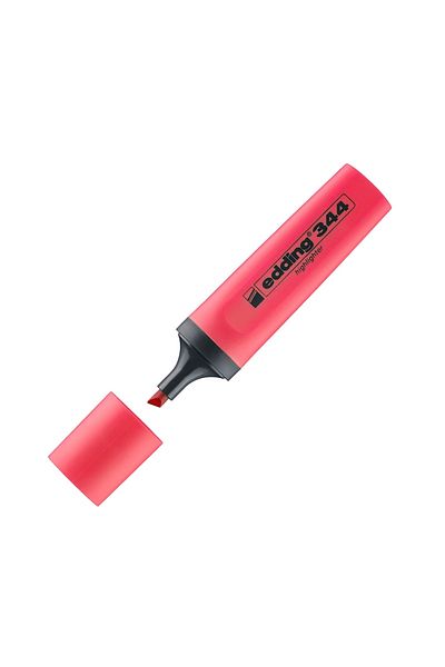 Edding |   Highlighter E-344, Red (Pomegranate Flower), 2-5 mm Cut Tip, Water Based Ink, Refillable