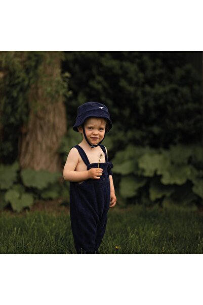 Antebies Organik Lacivert Havlu Ayarlanabilir Askılı Alttan Çıtçıtlı Erkek Be...