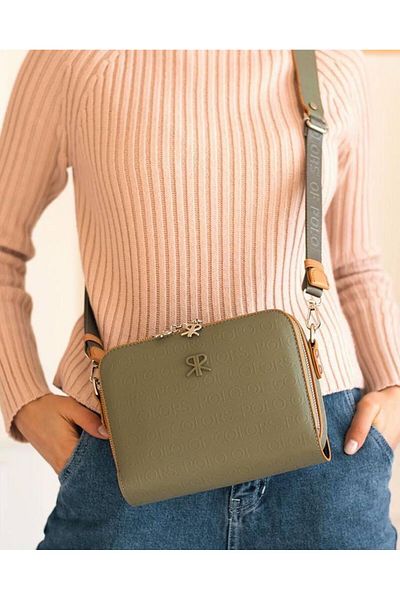 H&D COLLECTİON Πολύχρηστο ανάγλυφο τυπωμένο κουτί 2 διαμερισμάτων Μοντέλο μακρύ λουράκι ώμου και χιαστί τσάντα 2005