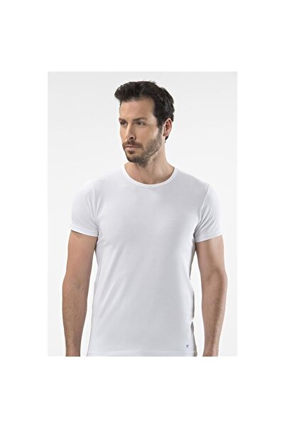 Cacharel 1305 O Яка Короткий Рукав Чоловічий Футболка - Білий