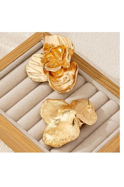 mos&more Silver Big Flower Women Earrings