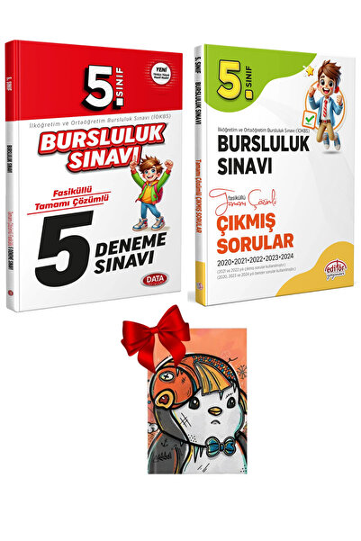 Editör Yayınevi Data Yayınları 5. Sınıf Bursluluk Sınavı Çözümlü 5 Deneme Sın...