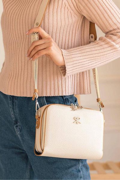 H&D COLLECTİON Πολύχρηστο ανάγλυφο τυπωμένο κουτί 2 διαμερισμάτων Μοντέλο μακρύ λουράκι ώμου και χιαστί τσάντα 2005
