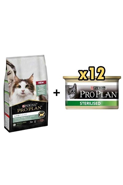 Pro Plan Live Clear Sterilised Somonlu Kısır Kedi Maması 1.4 kg + 12 Adet Proplan Sterilised Ton ve