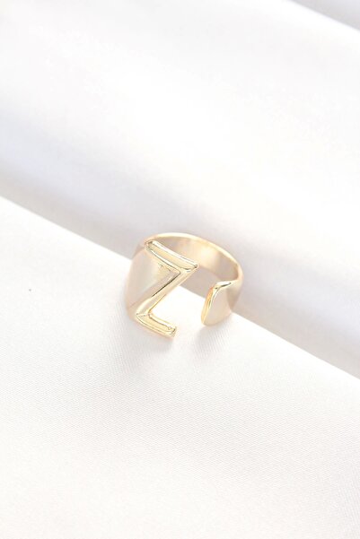 shopwave Gold Color Adjustable Ring with Letter Z