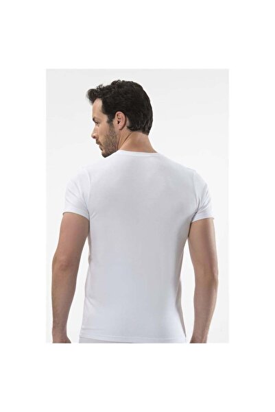 Cacharel 1307 O Яка Короткий Рукав Чоловічий Футболка - Білий