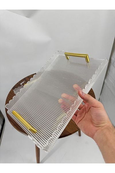 Living 2-Piece Transparent Serving Tray Set