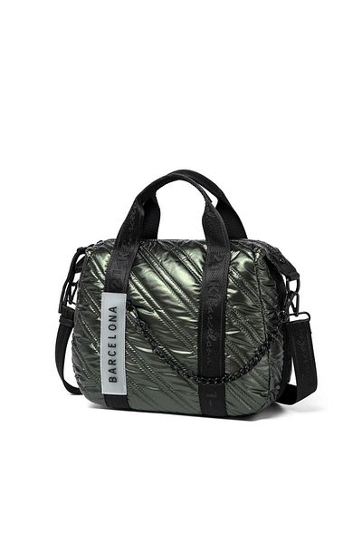 BARCELONA 21K 21K Barcelona Women's Shiny Fabric Hand-Held Shoulder Bag 3255
