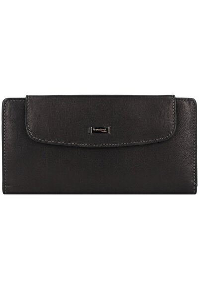 Greenland Nature Negru Nappa Geldbörse RFID Leder 19 cm