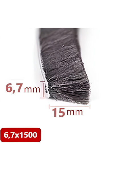 BABAWİCK بلكونة زجاجية، فتيل باب منزلق، فتيل شعيرات، قاعدة 6.7 مم، ارتفاع 15 مم، طول 10 متر 67x1500