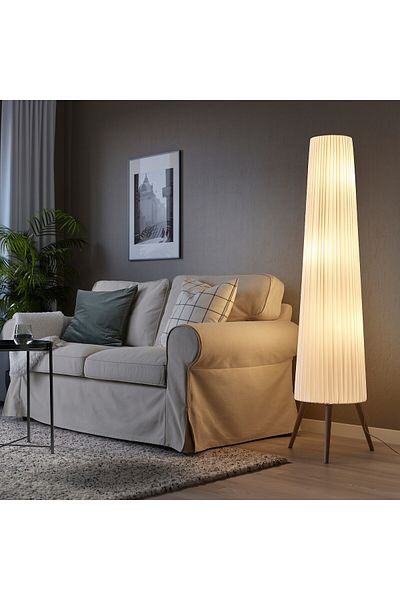 IKEA ÖKENSAND Floor Lamp, Beech/White