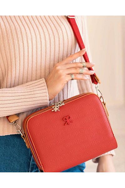 H&D COLLECTİON Geantă de umăr și crossbody cu curea lungă, cu 2 compartimente, imprimată în relief, foarte utilă 2005