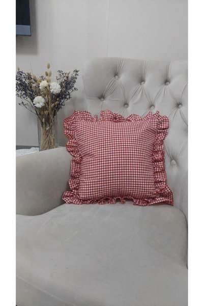 Hobizer Valentine's Day Ruffled Potti Checkered Red Checkered Throw Pillow Cover 50X50 Pillow
