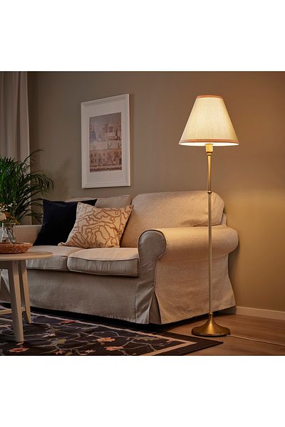 erorex Floor lamp, brass/beige