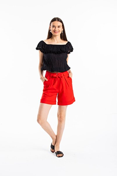 Pitti Red Pomegranate Shorts Women - Bermuda 40200
