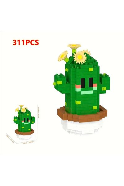 purple dragon +311 Pieces Succulent Cactus Bricks Set, Includes Tiny Building Blocks, Building Blocks