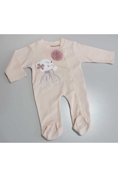 Sönmez Baby TÜL ETEKLİ AYI NAKIŞLI MEVSİMLİK PENYE KIZ BEBE TULUM
