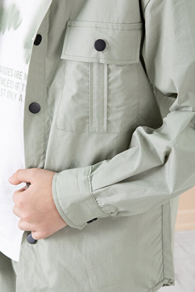 Cansın Mini Khaki Boy Printed T-Shirt 3 Piece Set 20330