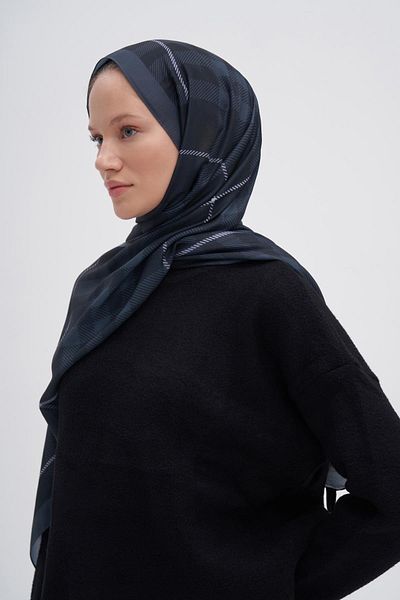 carell Echo Cotton Shawl - Cuadros Σχέδιο Σκούρο Πράσινο