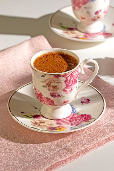 Nehir Öykü 6-Person 12-Piece Porcelain Coffee Cup Set