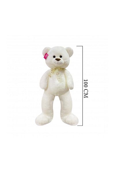 LiderGlobal Casual Bear 100 Cm Ecru Plush Bear Gift for Lover