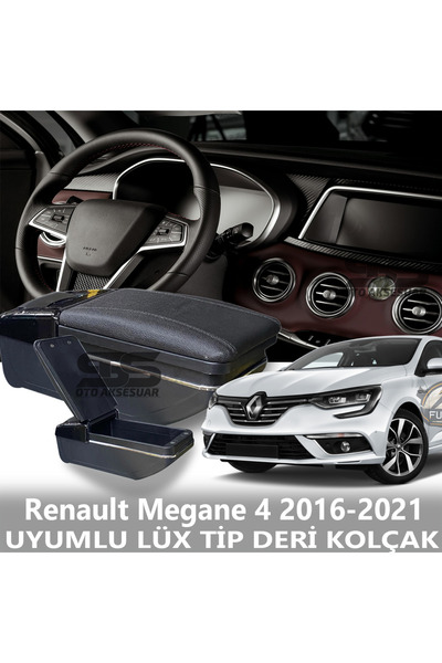 STS Oto Aksesuar Renault Megane 4 2016-2021 Uyumlu Premium  Deri Kol Dayama K...