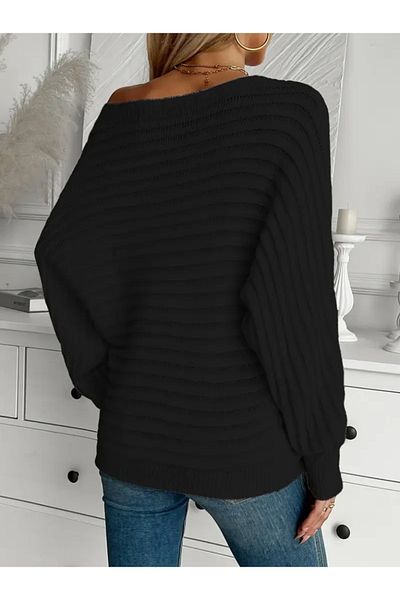İpeksi Silky Women's Long Sleeve One Shoulder Open Knitwear Blouse
