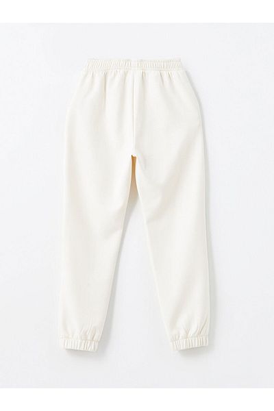 LC Waikiki Lcw Kids Ecru Girls' Jogger Sweatpants with Elastic Waist