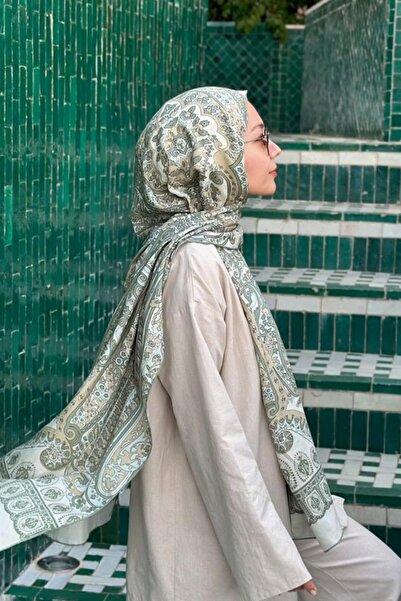 carell Ahsen Gülpınar'ın Tercihi Bliss Zeytin Yeşili Comfy İpek Şal