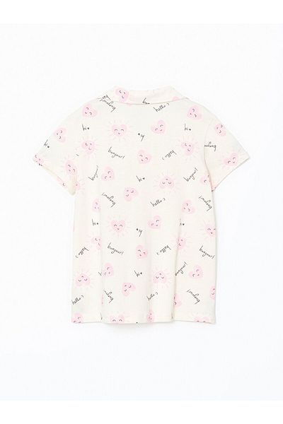 LC Waikiki Lcw Kids Ecru Shirt Collar Girls' Sleepwear Top