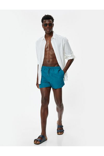 Koton Κοντό μαγιό Oversize - Μέση με κορδόνια και λεπτομέρεια τσέπης