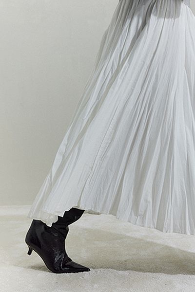 Suud Collection Ecru Donette Faltenrock